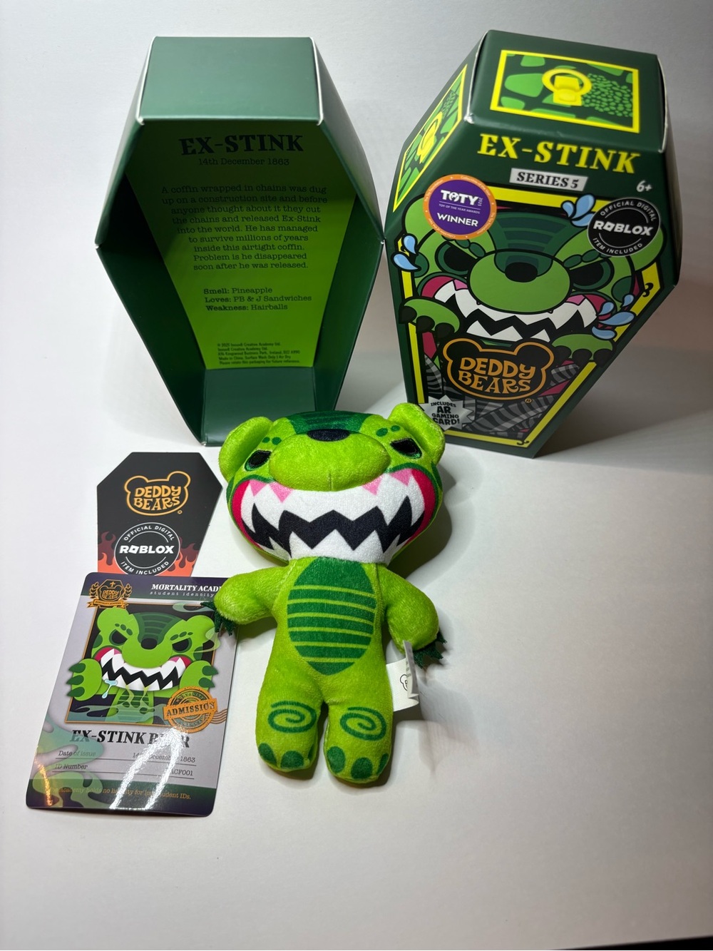 Deddy Bears Ex-Stink Series 5 Collectible Plush Stuffed Animal 5" Toy Coffin
